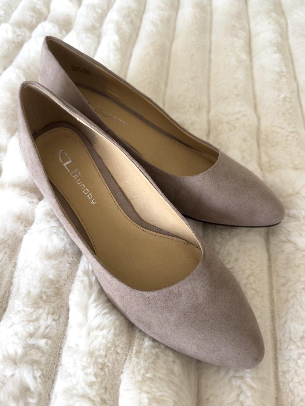 CL by Laundry Taupe Suede-Look Pointed Flats